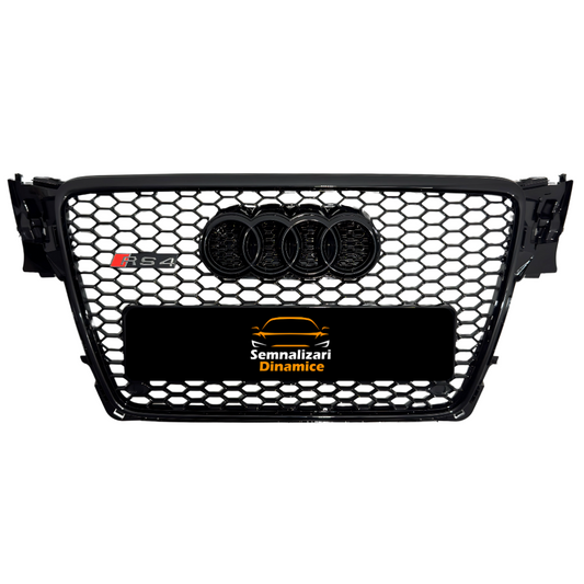 Grilă Centrală Audi A4/S4 B8 – RS4 Style, Negru Lucios