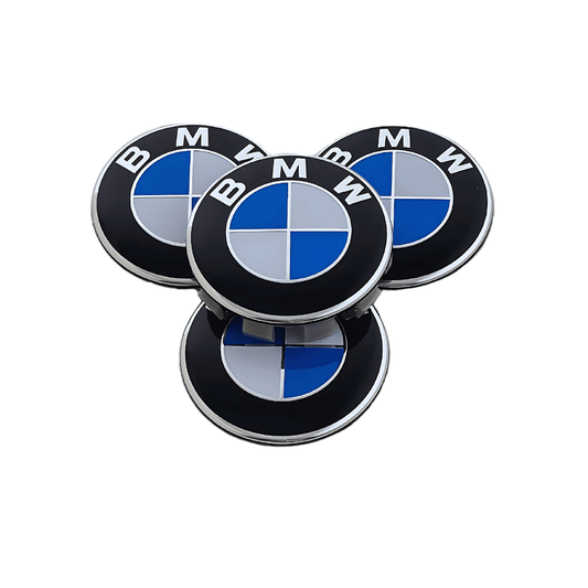 Set 4 Capace Jante BMW – 68mm, Albastru cu Alb